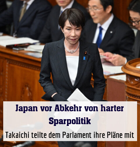 Takaichi teilte dem Parlament ihre Pläne mit