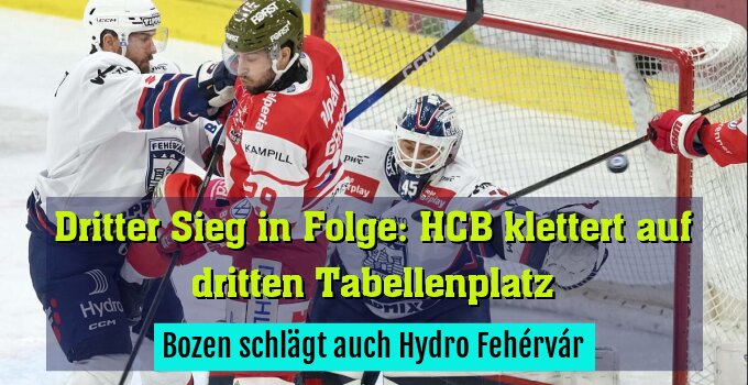 5:2-Heimsieg: Bozen schlägt auch Hydro Fehérvár