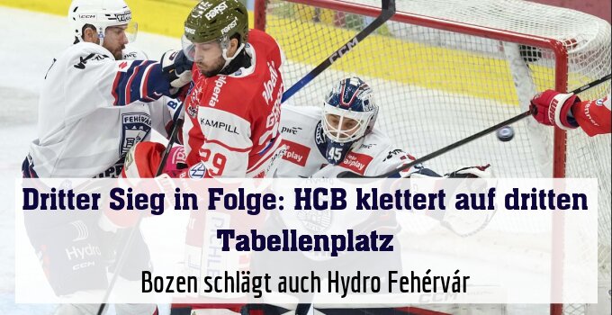 5:2-Heimsieg: Bozen schlägt auch Hydro Fehérvár