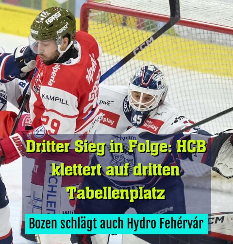 5:2-Heimsieg: Bozen schlägt auch Hydro Fehérvár