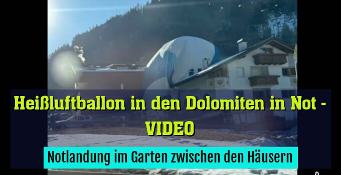 Notlandung im Garten zwischen den Häusern