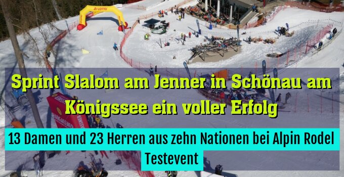 13 Damen und 23 Herren aus zehn Nationen bei Alpin Rodel Testevent