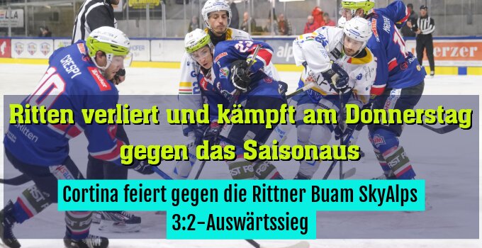 Cortina feiert gegen die Rittner Buam SkyAlps 3:2-Auswärtssieg