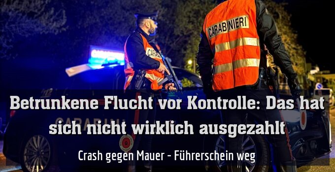 Crash gegen Mauer - Führerschein weg