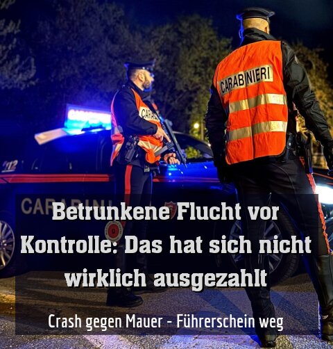 Crash gegen Mauer - Führerschein weg