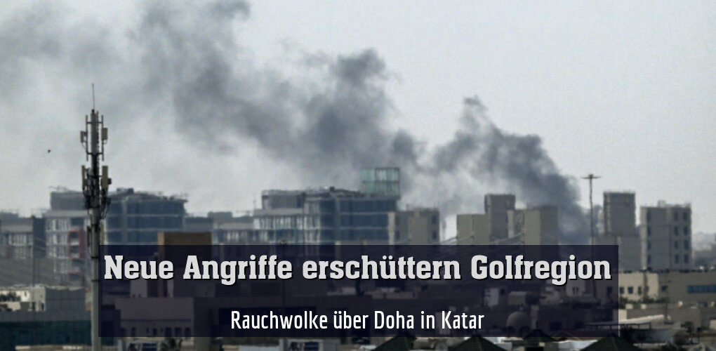 Rauchwolke über Doha in Katar