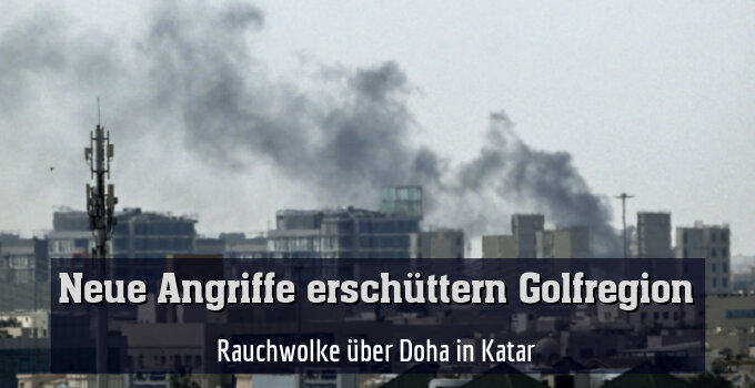 Rauchwolke über Doha in Katar