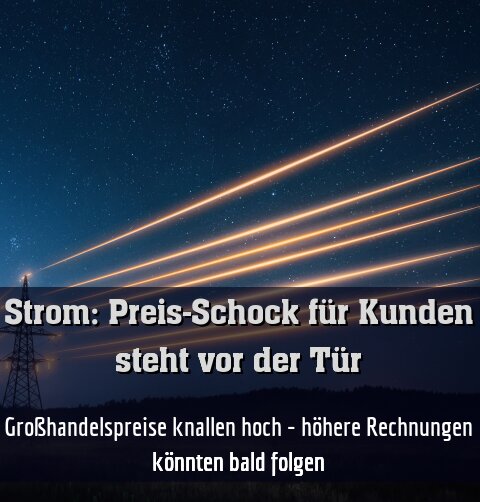 Großhandelspreise knallen hoch - höhere Rechnungen könnten bald folgen