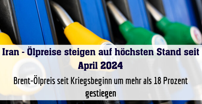 Brent-Ölpreis seit Kriegsbeginn um mehr als 18 Prozent gestiegen