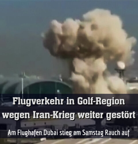 Am Flughafen Dubai stieg am Samstag Rauch auf