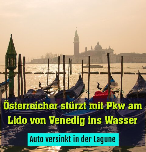 Auto versinkt in der Lagune