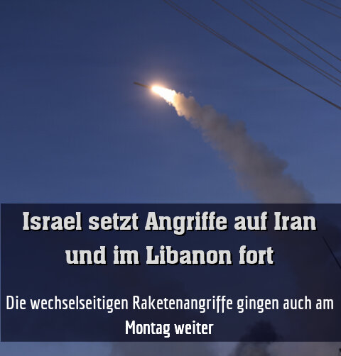 Die wechselseitigen Raketenangriffe gingen auch am Montag weiter