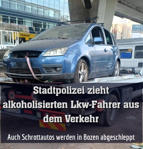 Auch Schrottautos werden in Bozen abgeschleppt