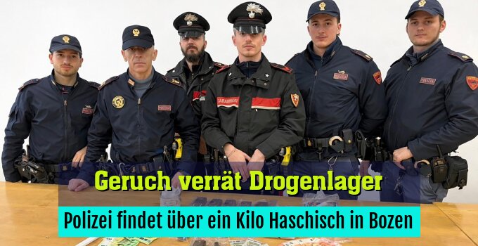 Polizei findet über ein Kilo Haschisch in Bozen