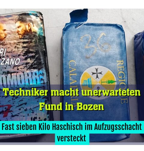 Fast sieben Kilo Haschisch im Aufzugsschacht versteckt