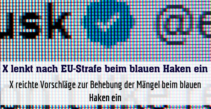 X reichte Vorschläge zur Behebung der Mängel beim blauen Haken ein