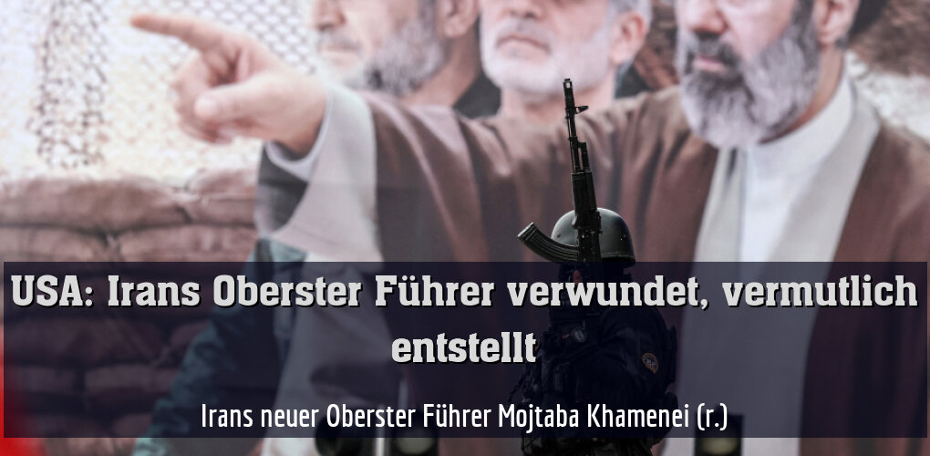 Irans neuer Oberster Führer Mojtaba Khamenei (r.)