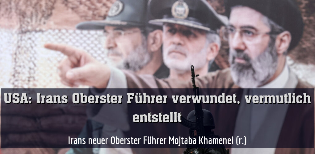 Irans neuer Oberster Führer Mojtaba Khamenei (r.)