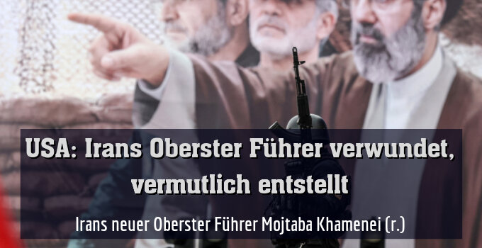 Irans neuer Oberster Führer Mojtaba Khamenei (r.)