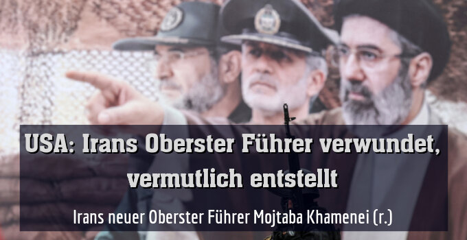 Irans neuer Oberster Führer Mojtaba Khamenei (r.)