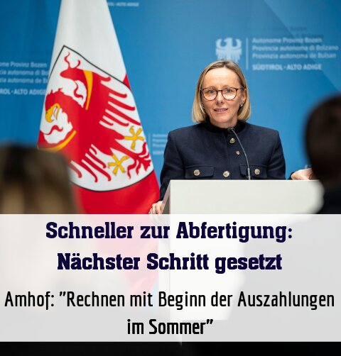 Amhof: "Rechnen mit Beginn der Auszahlungen im Sommer"