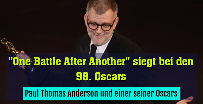 Paul Thomas Anderson und einer seiner Oscars