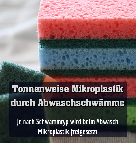 Je nach Schwammtyp wird beim Abwasch Mikroplastik freigesetzt