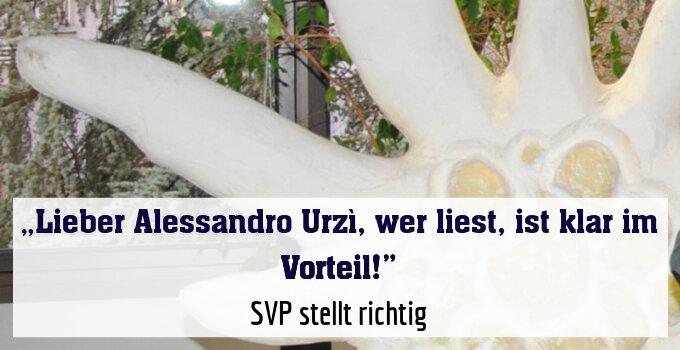 SVP stellt richtig