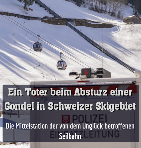 Das Einsatzleitungsfahrzeug der Polizei an der Talstation in Engelberg