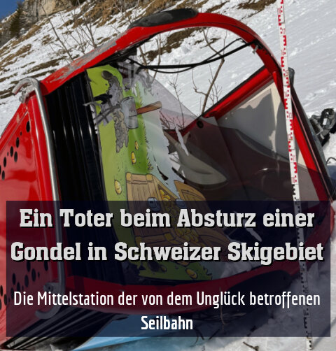 Die Kabine hatte sich offenbar bei starkem Wind vom Seil gelöst