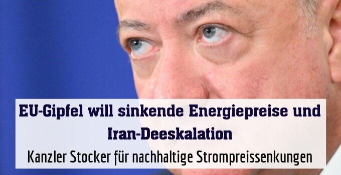 Kanzler Stocker für nachhaltige Strompreissenkungen