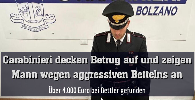 Über 4.000 Euro bei Bettler gefunden