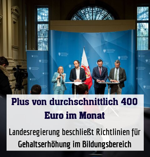 Landesregierung beschließt Richtlinien für Gehaltserhöhung im Bildungsbereich