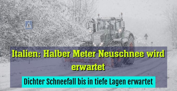 Dichter Schneefall bis in tiefe Lagen erwartet