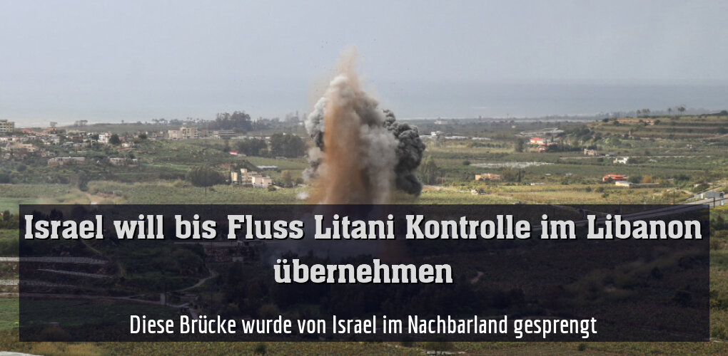 Diese Brücke wurde von Israel im Nachbarland gesprengt