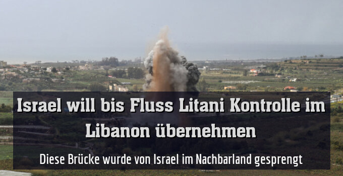 Diese Brücke wurde von Israel im Nachbarland gesprengt