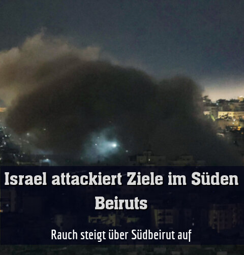 Rauch steigt über Südbeirut auf