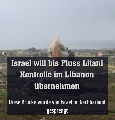 Diese Brücke wurde von Israel im Nachbarland gesprengt
