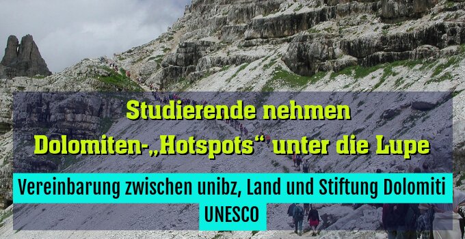 Vereinbarung zwischen unibz, Land und Stiftung Dolomiti UNESCO