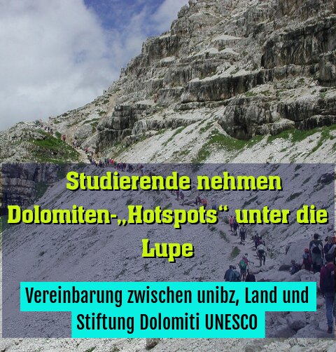 Vereinbarung zwischen unibz, Land und Stiftung Dolomiti UNESCO