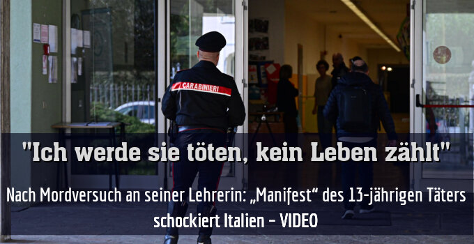 Nach Mordversuch an seiner Lehrerin: „Manifest“ des 13-jährigen Täters schockiert Italien – VIDEO