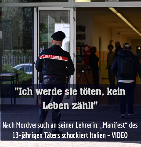 Nach Mordversuch an seiner Lehrerin: „Manifest“ des 13-jährigen Täters schockiert Italien – VIDEO