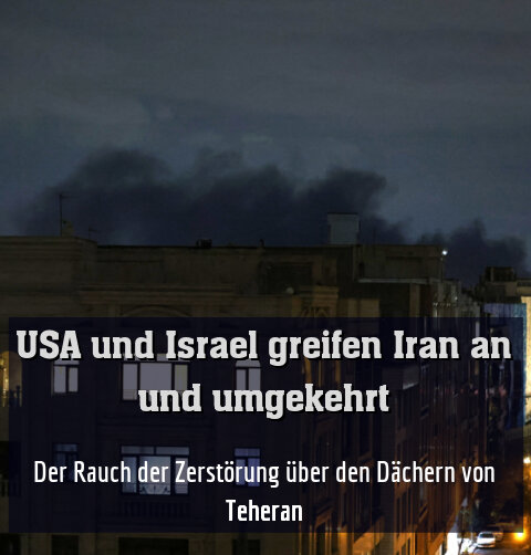Der Rauch der Zerstörung über den Dächern von Teheran