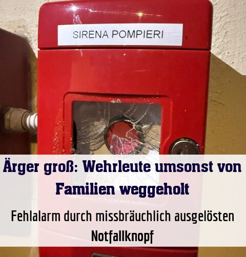 Fehlalarm durch missbräuchlich ausgelösten Notfallknopf