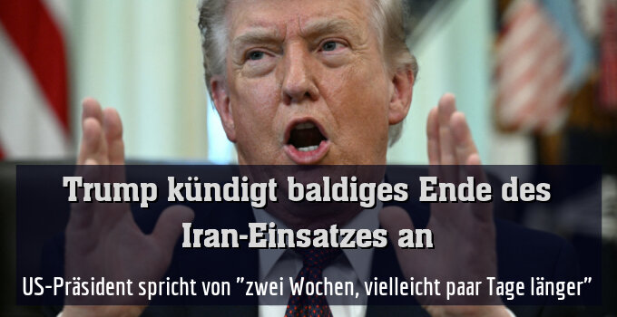 US-Präsident spricht von "zwei Wochen, vielleicht paar Tage länger"