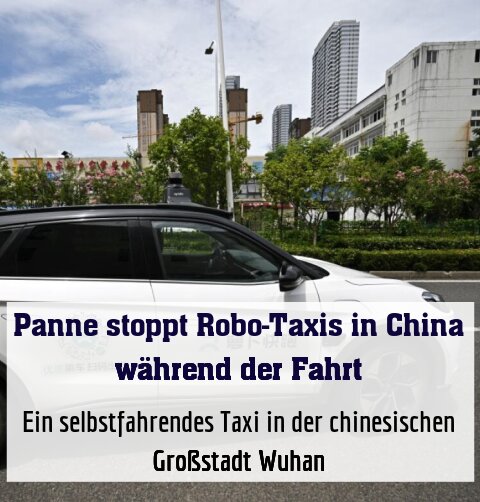 Ein selbstfahrendes Taxi in der chinesischen Großstadt Wuhan