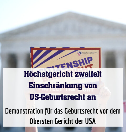 Demonstration für das Geburtsrecht vor dem Obersten Gericht der USA