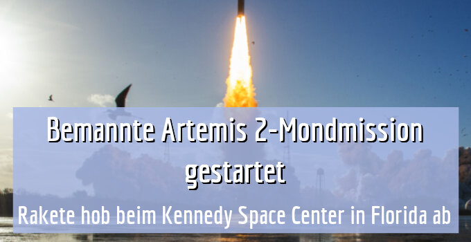 Rakete hob beim Kennedy Space Center in Florida ab