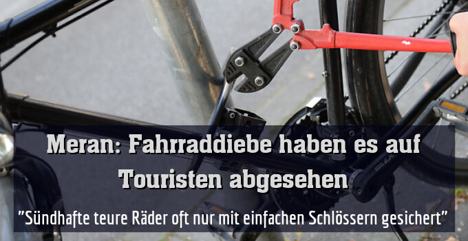 "Sündhafte teure Räder oft nur mit einfachen Schlössern gesichert"