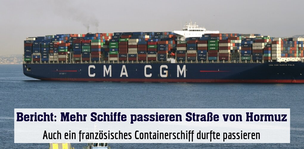 Auch ein französisches Containerschiff durfte passieren